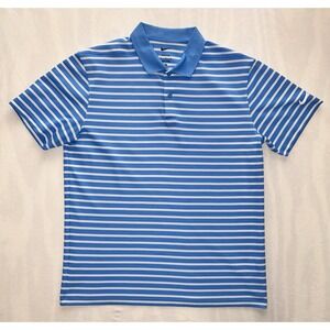 Nike Dri-Fit Golf Polo Shirt MENS Medium Blue/White Striped